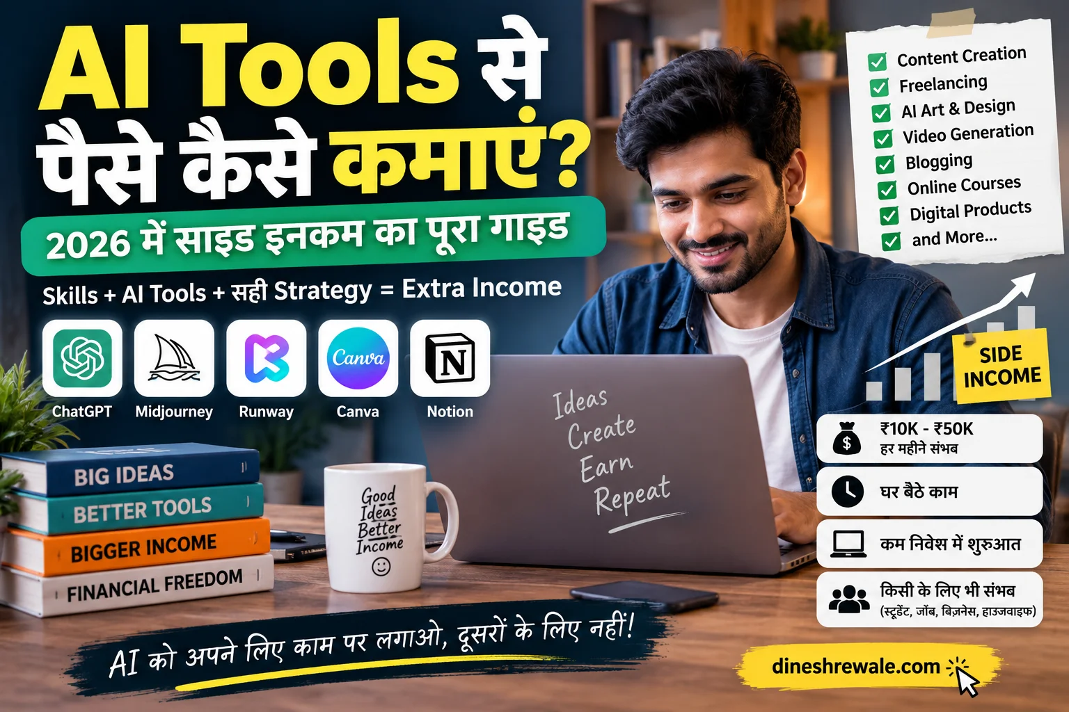 AI Tools से पैसे कैसे कमाएं? 2026 गाइड