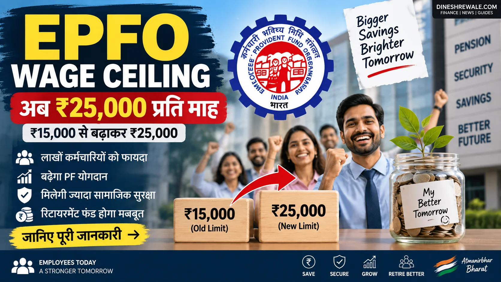 EPFO Wage Ceiling ₹25,000: कर्मचारियों के लिए क्या बदला?