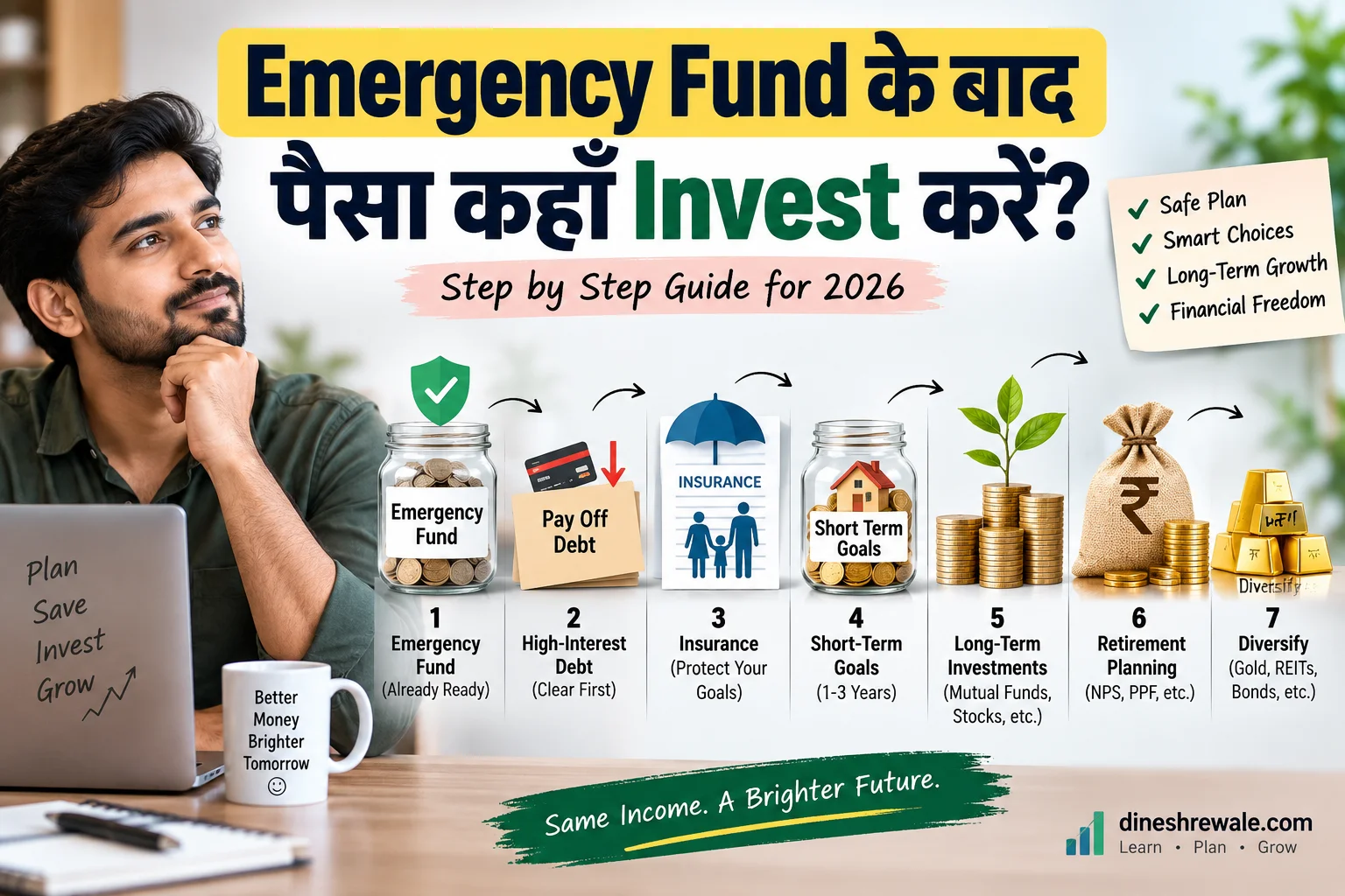 Emergency Fund के बाद पैसा कहाँ Invest करें? 2026 Guide
