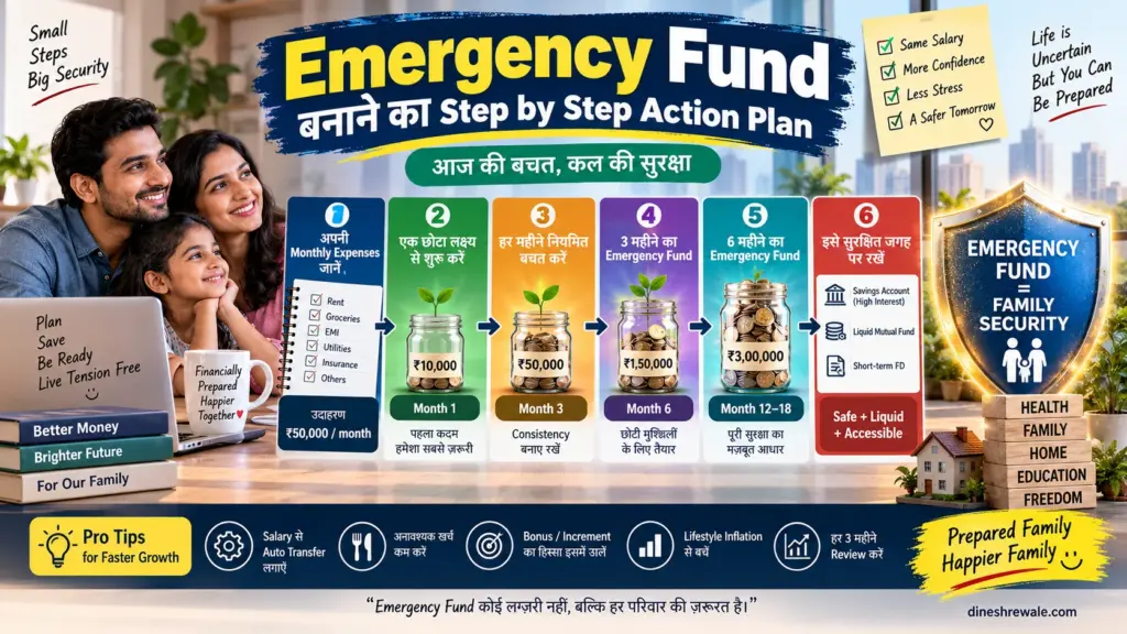 Emergency Fund बनाने का step by step action plan