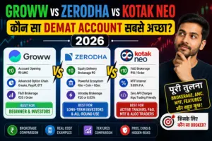 Groww vs Kotak Neo vs Zerodha: 2026 में कौन सा Demat Account सबसे अच्छा है?
