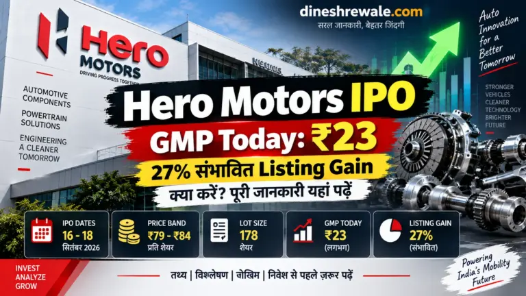 Hero Motors IPO GMP Today: ₹23 पर पहुंचा, 27% संभावित Listing Gain, क्या करें?