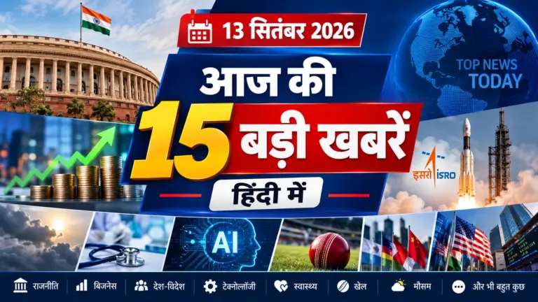 News 13 सितंबर 2026: आज की 15 बड़ी खबरें हिंदी में