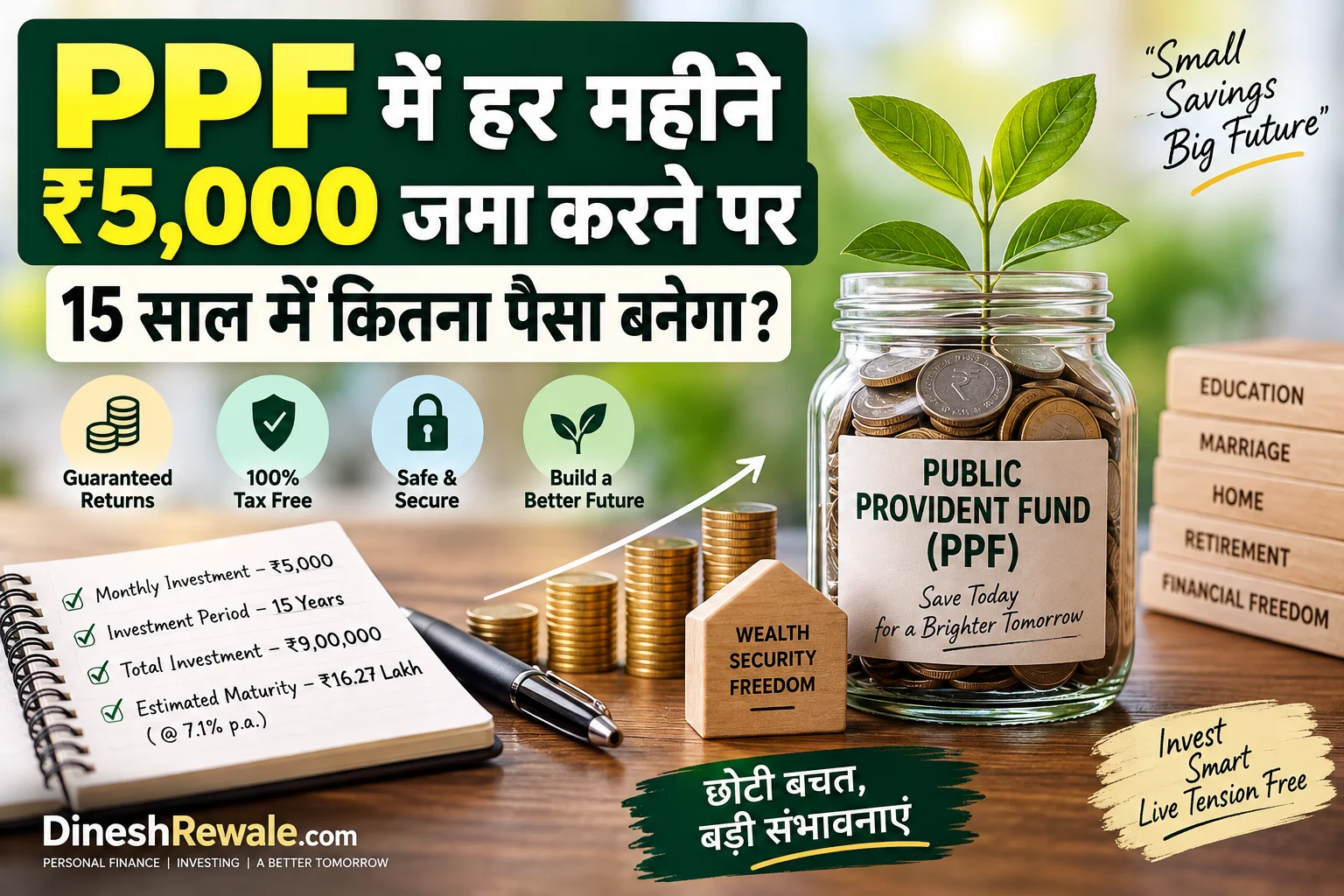 PPF में ₹5,000 हर महीने जमा करें: 15 साल में कितना बनेगा?