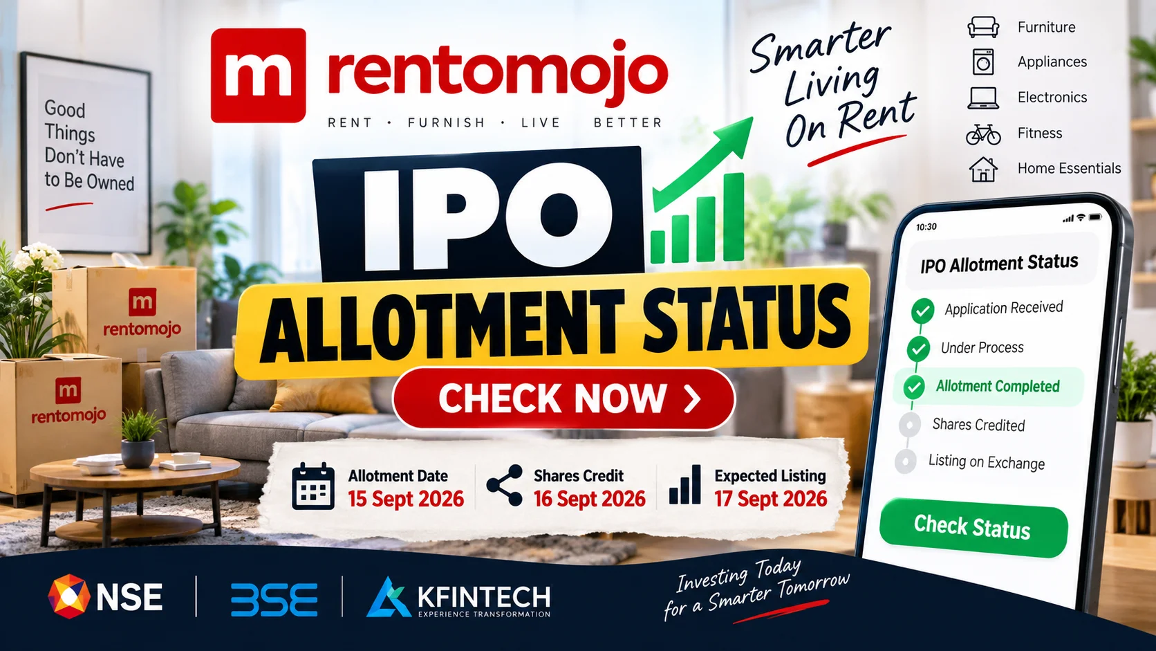 Rentomojo IPO Allotment Status