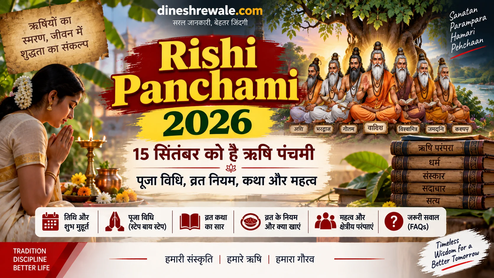 Rishi Panchami 2026: Date, Puja Vidhi, Vrat Katha और महत्व