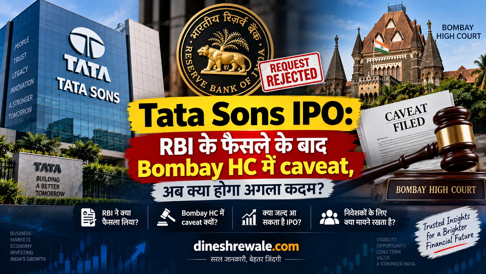 Tata Sons IPO: RBI के फैसले के बाद Bombay HC में caveat, अब क्या होगा अगला कदम?