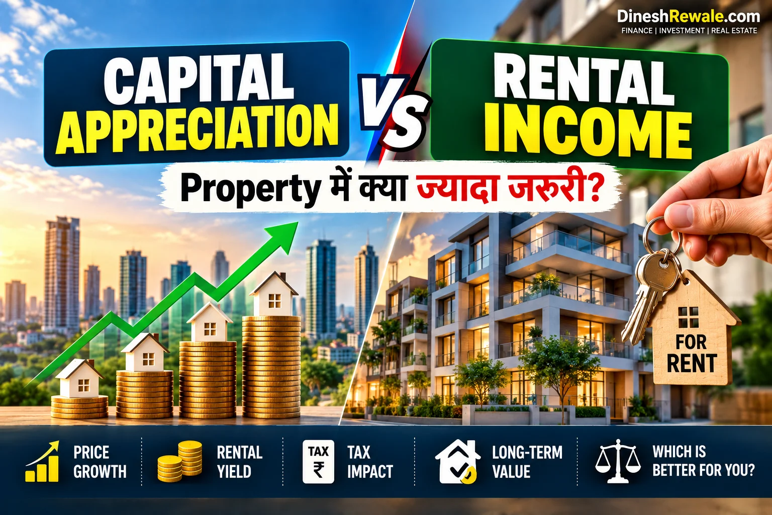 Capital Appreciation vs Rental Income: 7 जरूरी फर्क