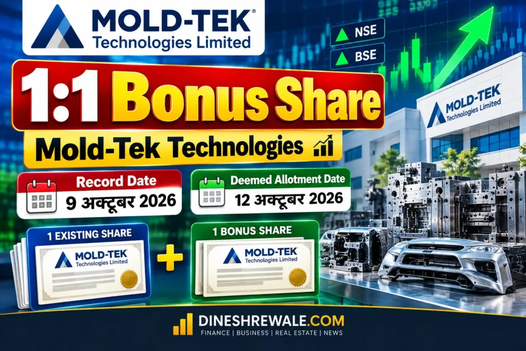 Bonus Share: Mold-Tek का 1:1 बोनस, 9 अक्टूबर Record Date