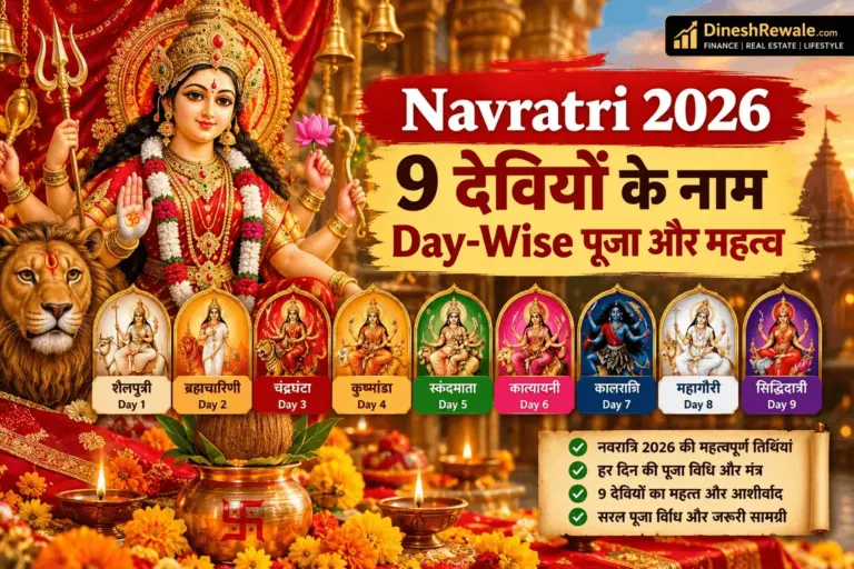 Navratri 2026 9 देवियों के नाम और Day-Wise पूजा