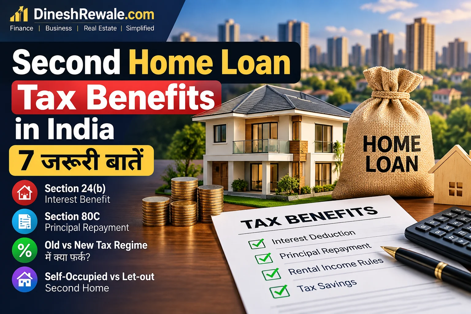 Second Home Loan Tax Benefits in India – Section 24(b), 80C और tax benefits