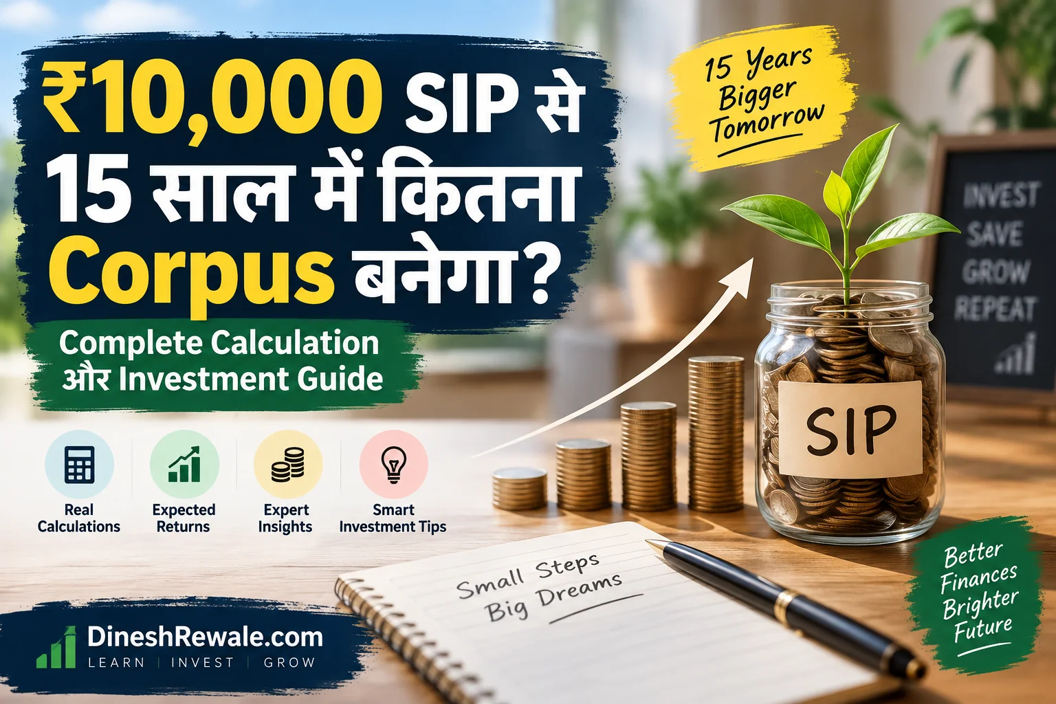 ₹10,000 SIP से 15 साल में कितना Corpus बनेगा?