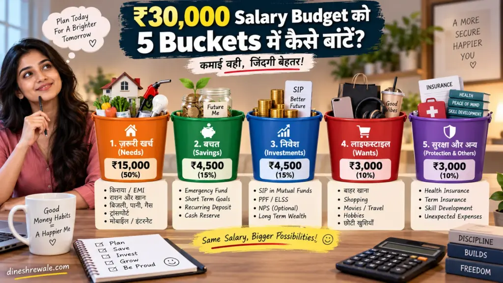 ₹30,000 Salary Budget को 5 buckets में कैसे बांटें?