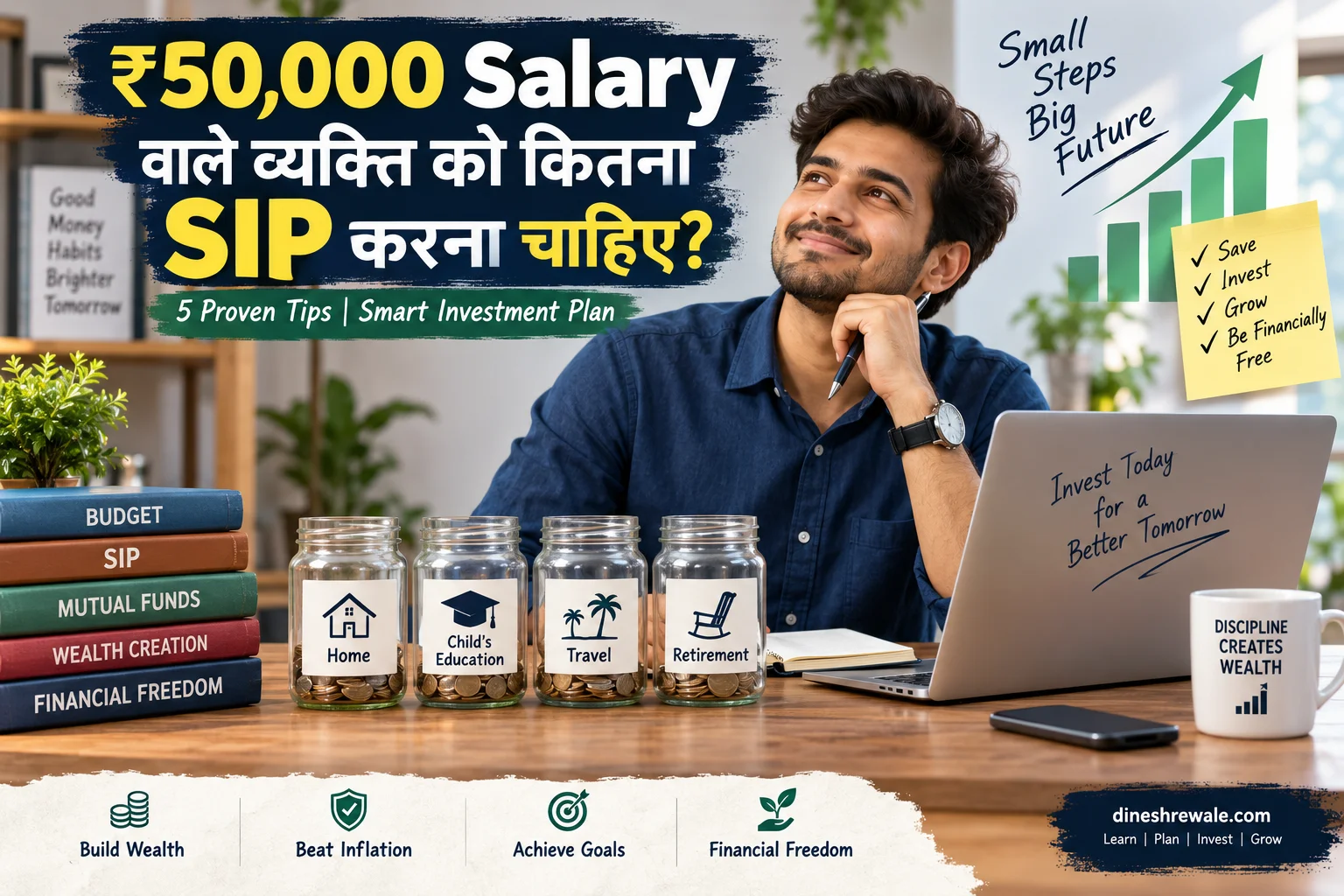 ₹50,000 Salary वाले व्यक्ति को कितना SIP करना चाहिए? SIP और monthly investment planning