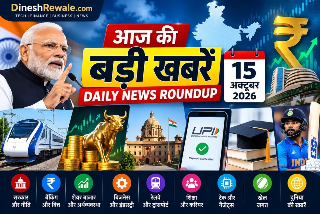 आज की बड़ी खबरें 15 अक्टूबर 2026: 15 अहम अपडेट