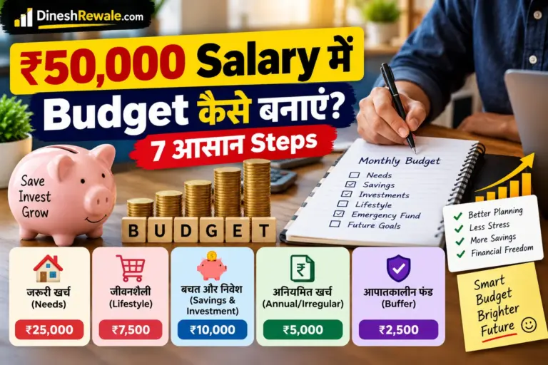 ₹50,000 Salary में Budget बनाने का आसान तरीका और monthly budget plan