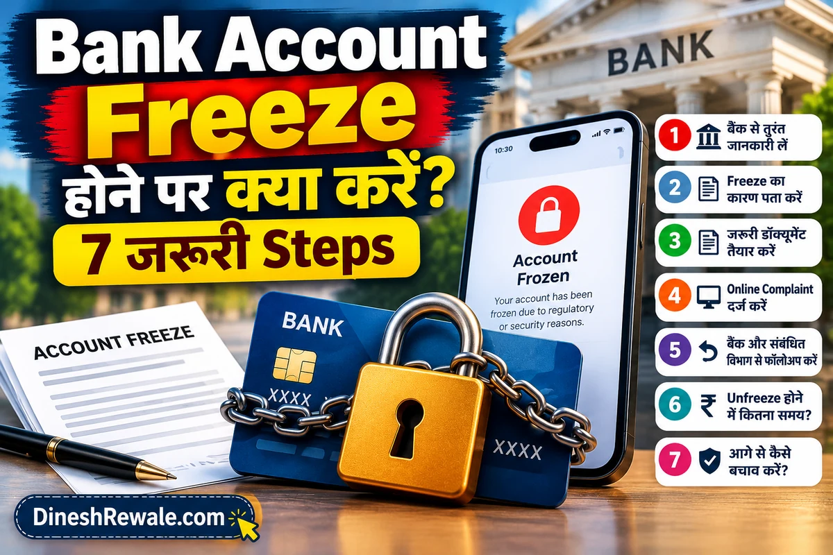 Bank Account Freeze होने पर क्या करें? 7 जरूरी Steps | DineshRewale.com