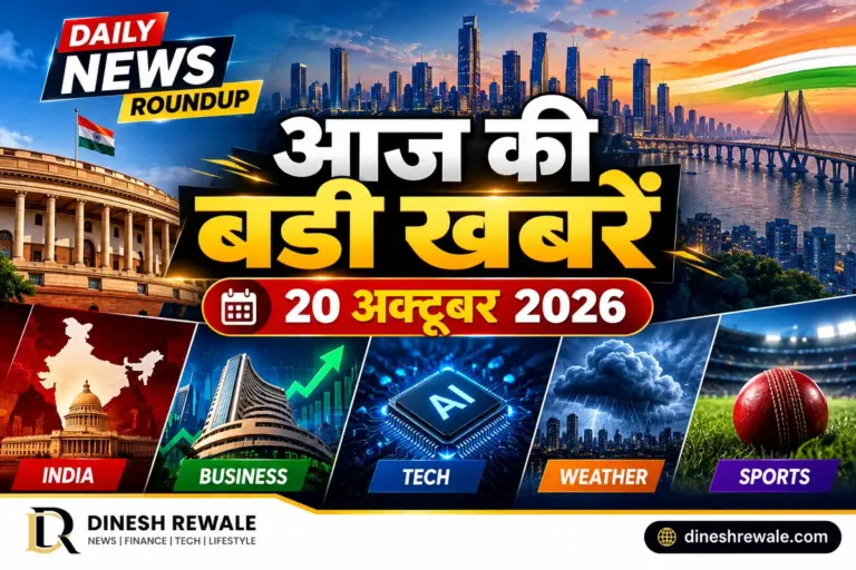 आज की बड़ी खबरें 20 अक्टूबर 2026, Dinesh Rewale Daily News Roundup feature image