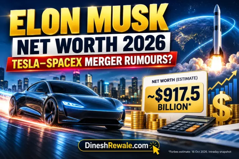 Elon Musk net worth 2026, Tesla Roadster and SpaceX merger rumours | DineshRewale.com
