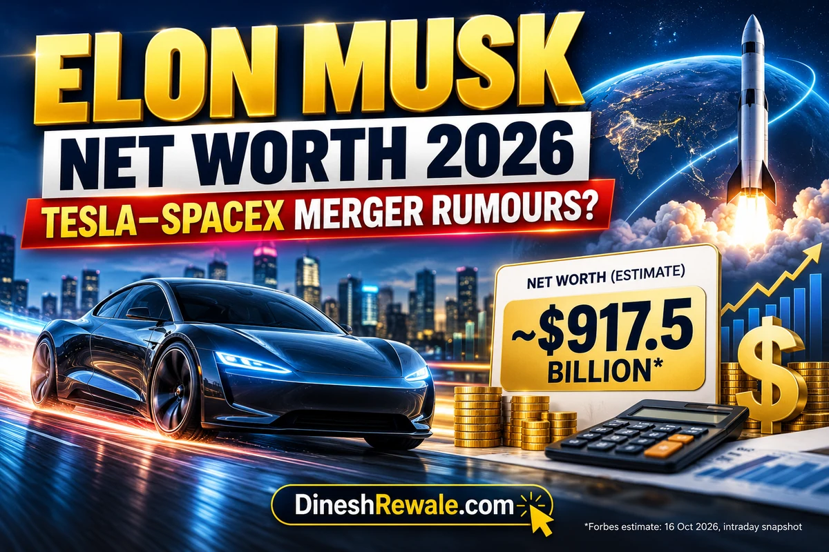 Elon Musk net worth 2026, Tesla Roadster and SpaceX merger rumours | DineshRewale.com