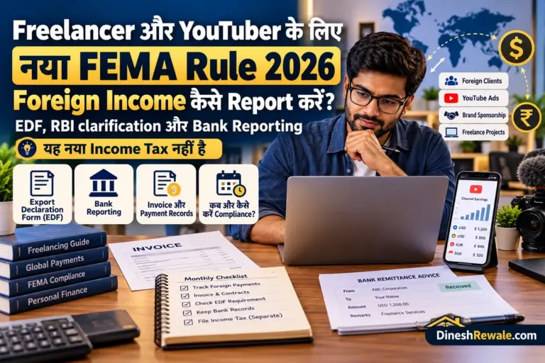Freelancer और YouTuber की foreign income, EDF और FEMA bank reporting checklist