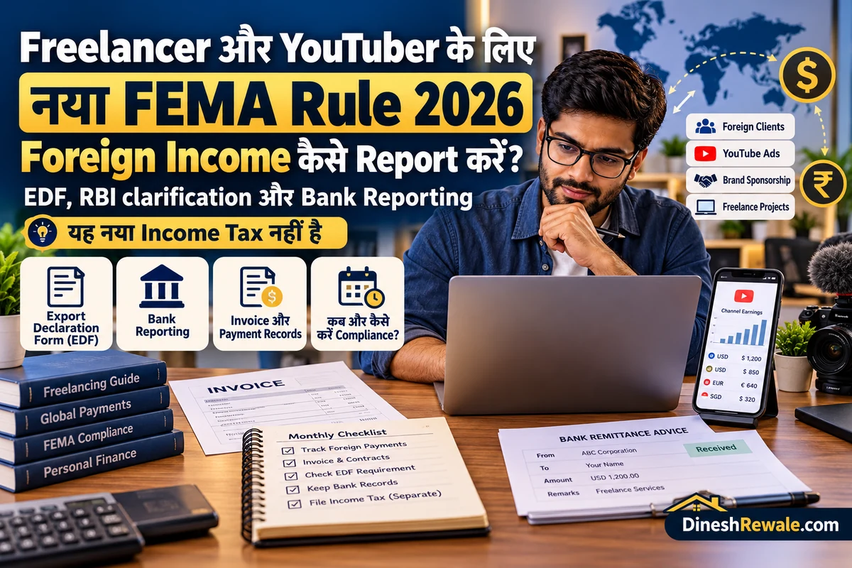 Freelancer और YouTuber की foreign income, EDF और FEMA bank reporting checklist