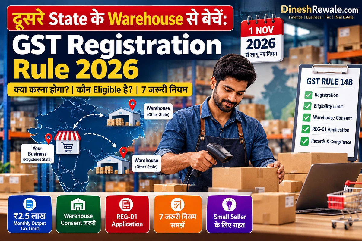 GST Rule 14B 2026: दूसरे राज्य के warehouse से बिक्री और GST registration के नियम