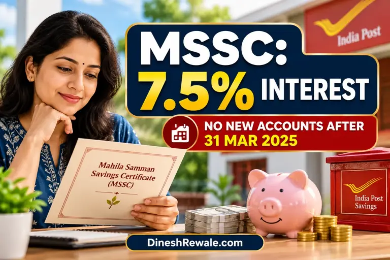 Mahila Samman Savings Certificate MSSC की 7.5% ब्याज दर और 31 मार्च 2025 के बाद नए खाते बंद होने की जानकारी