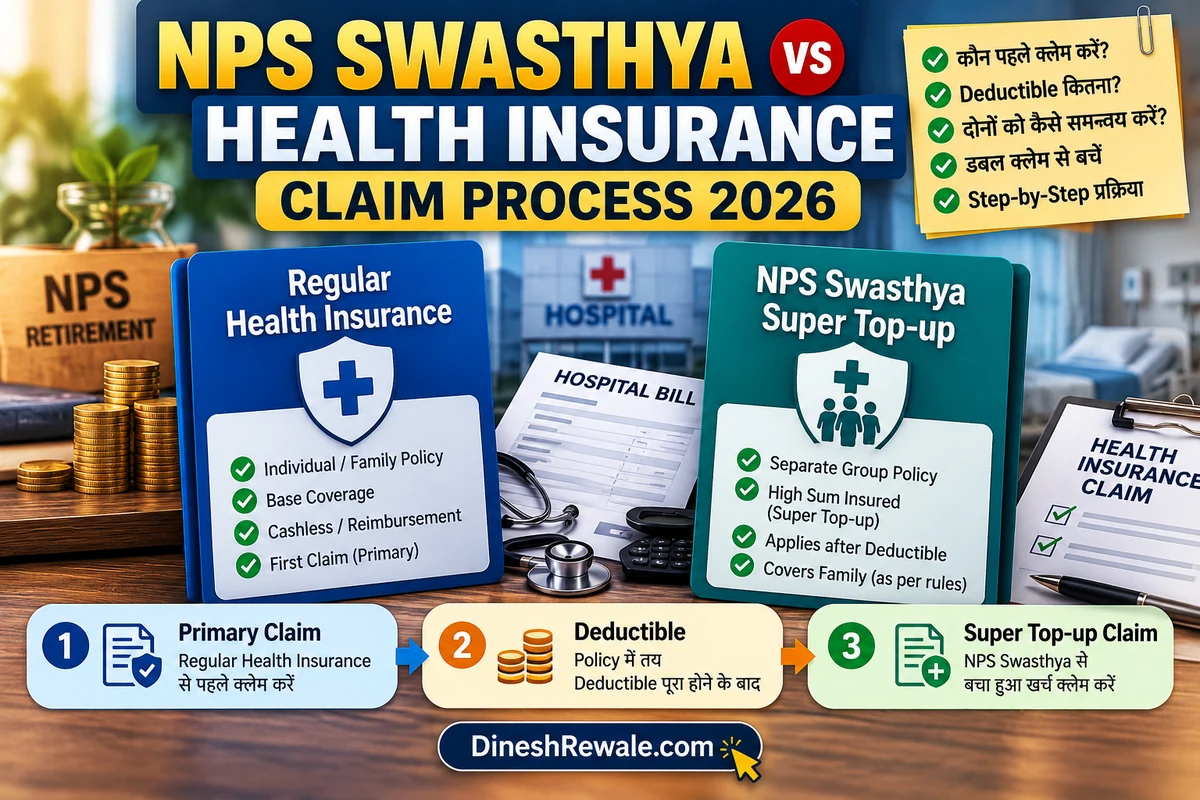 NPS Swasthya vs regular health insurance claim process, deductible and reimbursement guide 2026 | DineshRewale.com