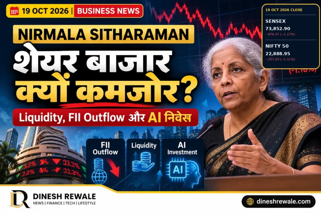 Nirmala Sitharaman: शेयर बाजार कमजोर क्यों? 5 वजहें