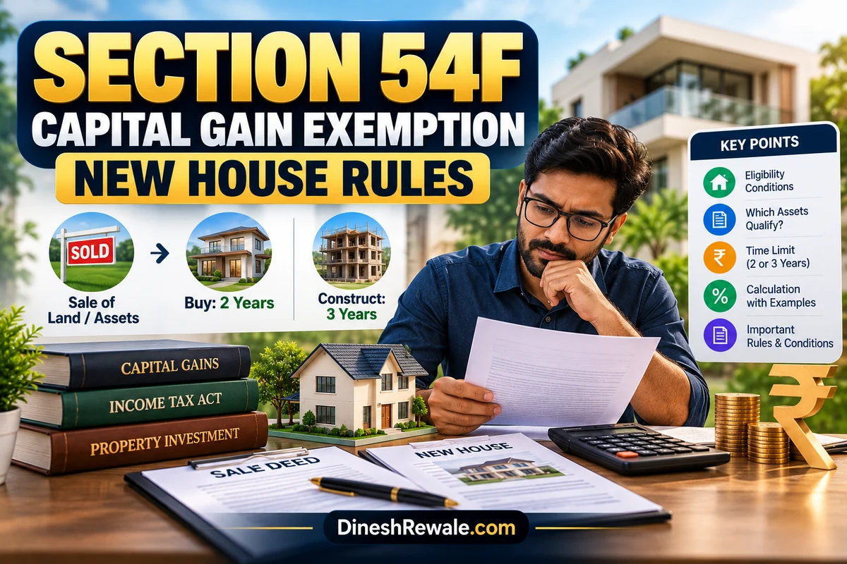 Section 54F capital gain exemption in India – residential house investment and tax planning guide 2026