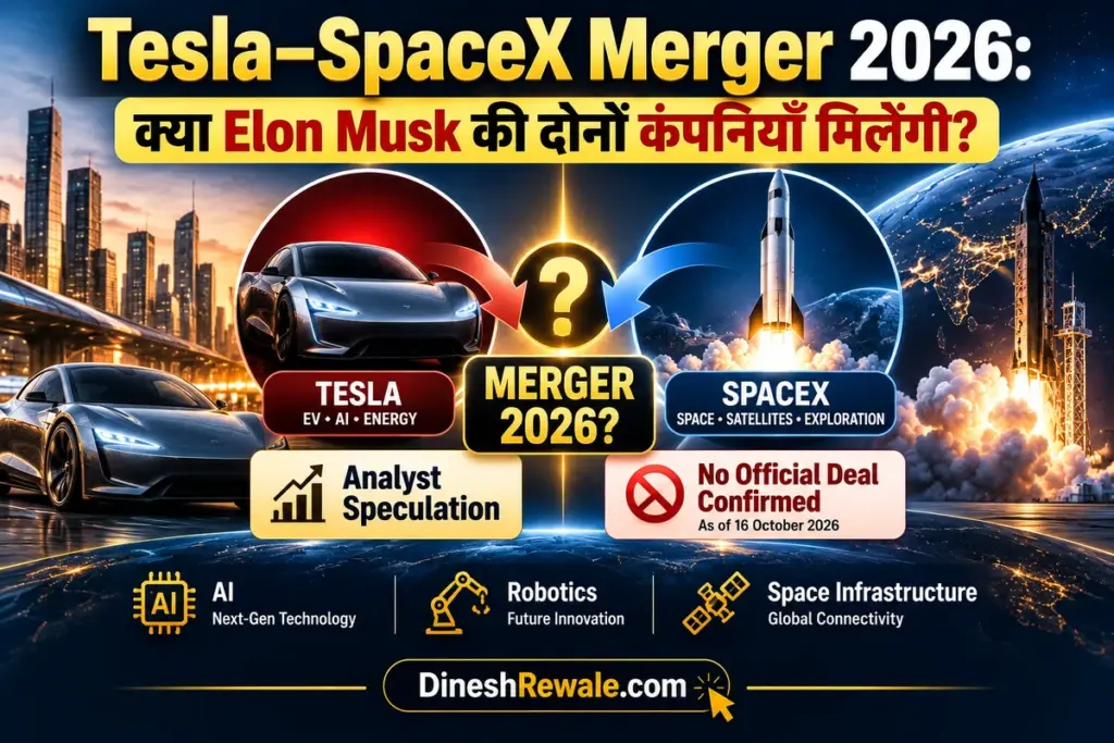 Tesla–SpaceX Merger 2026: क्या Elon Musk की दोनों कंपनियाँ मिलेंगी?