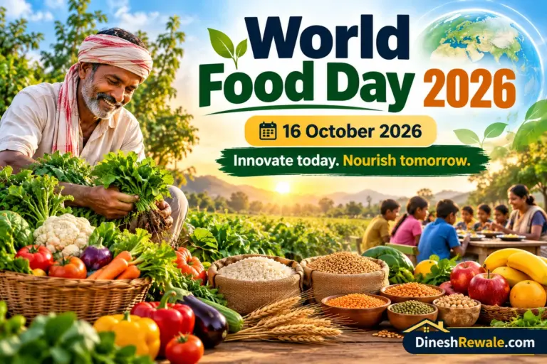 World Food Day 2026, 16 October और Innovate today. Nourish tomorrow. theme, भोजन और टिकाऊ खाद्य व्यवस्था, DineshRewale.com