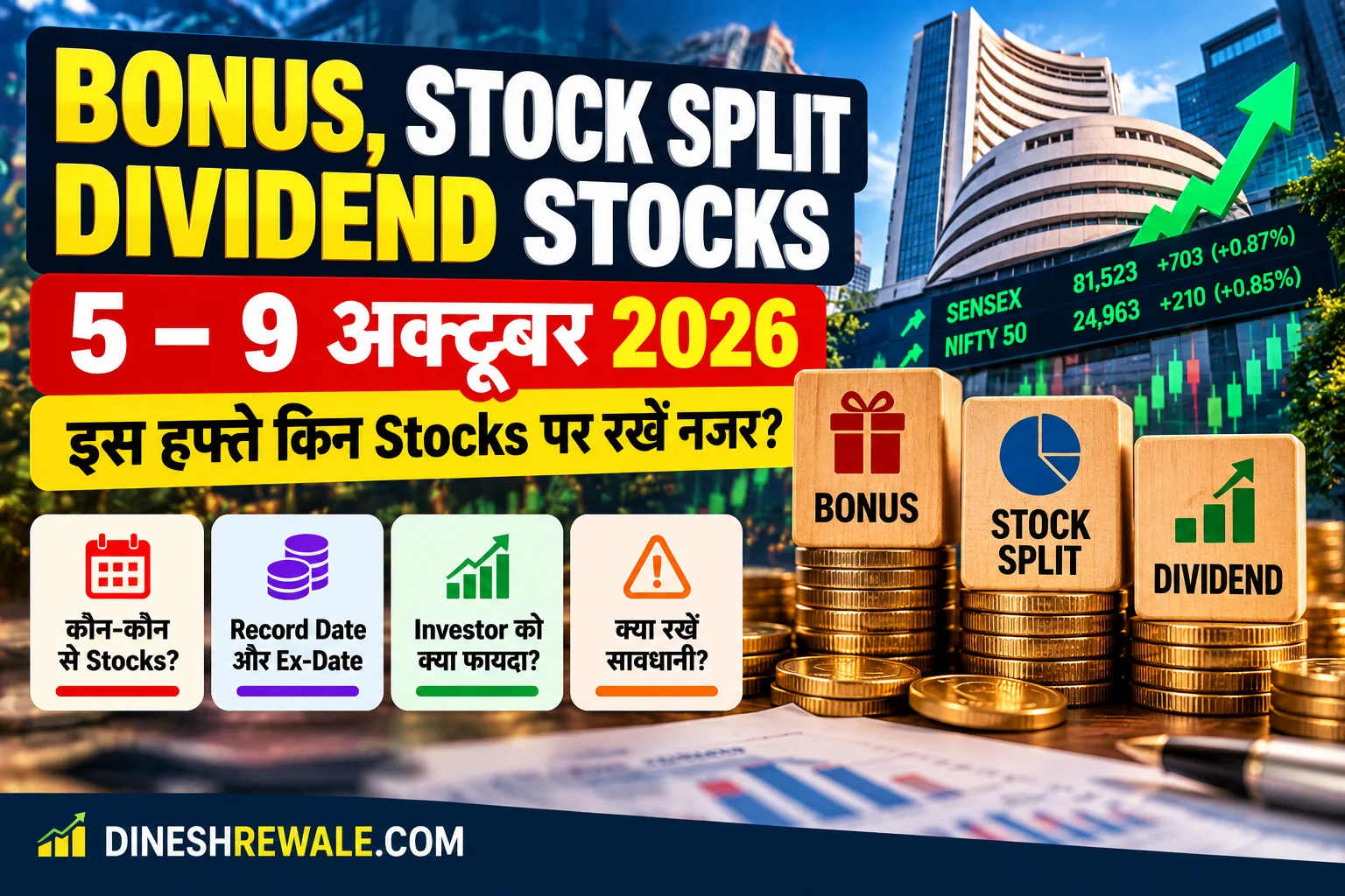 Bonus, Stock Split और Dividend: 5–9 अक्टूबर 2026 में किन Stocks पर नजर?