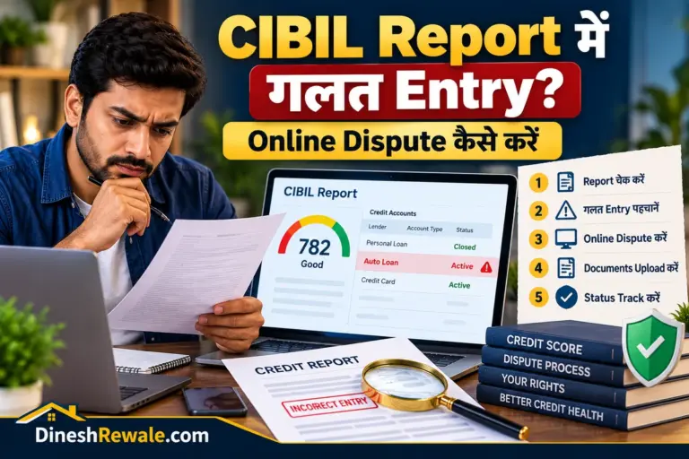 CIBIL Score में गलत Entry को ऑनलाइन Dispute करने की गाइड
