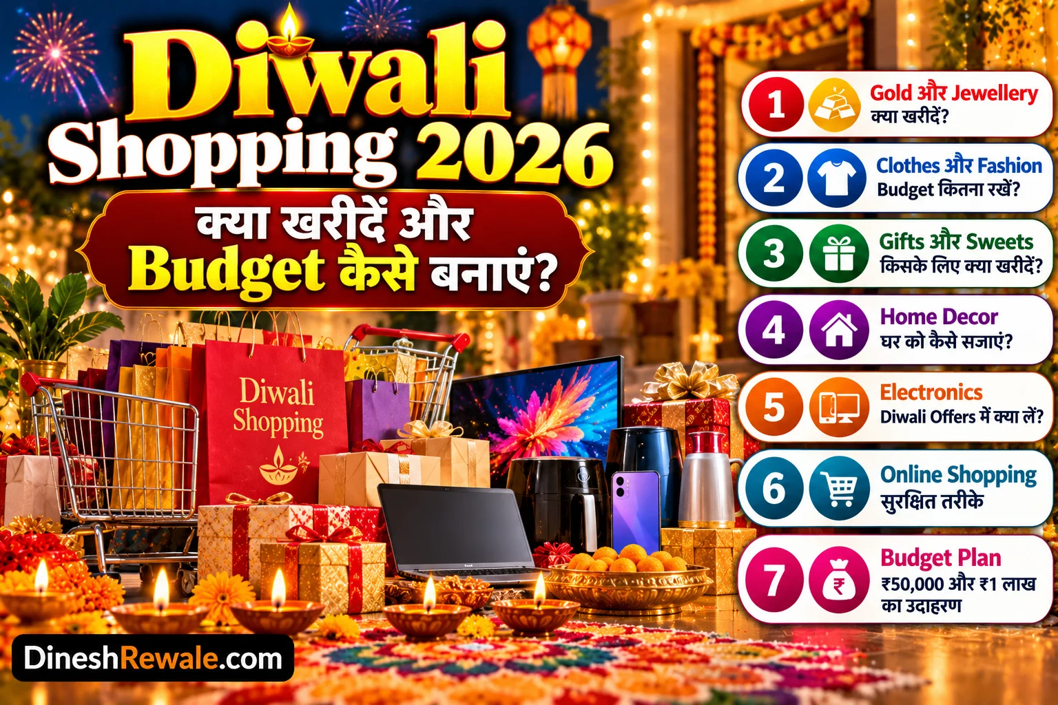 Diwali Shopping 2026 क्या खरीदें और Budget कैसे बनाएं