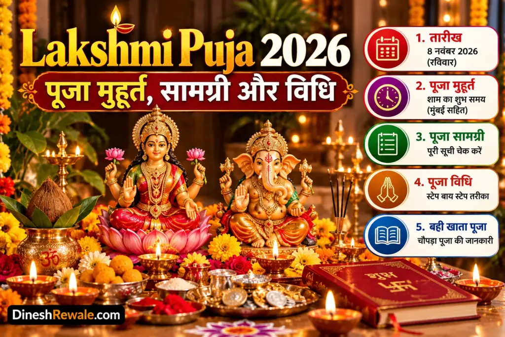 Lakshmi Puja 2026: पूजा मुहूर्त, सामग्री और विधि