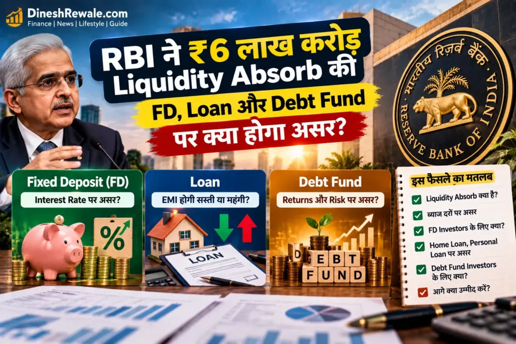 RBI ने ₹6 लाख करोड़ Liquidity Absorb की: FD, Loan और Debt Fund पर क्या असर?