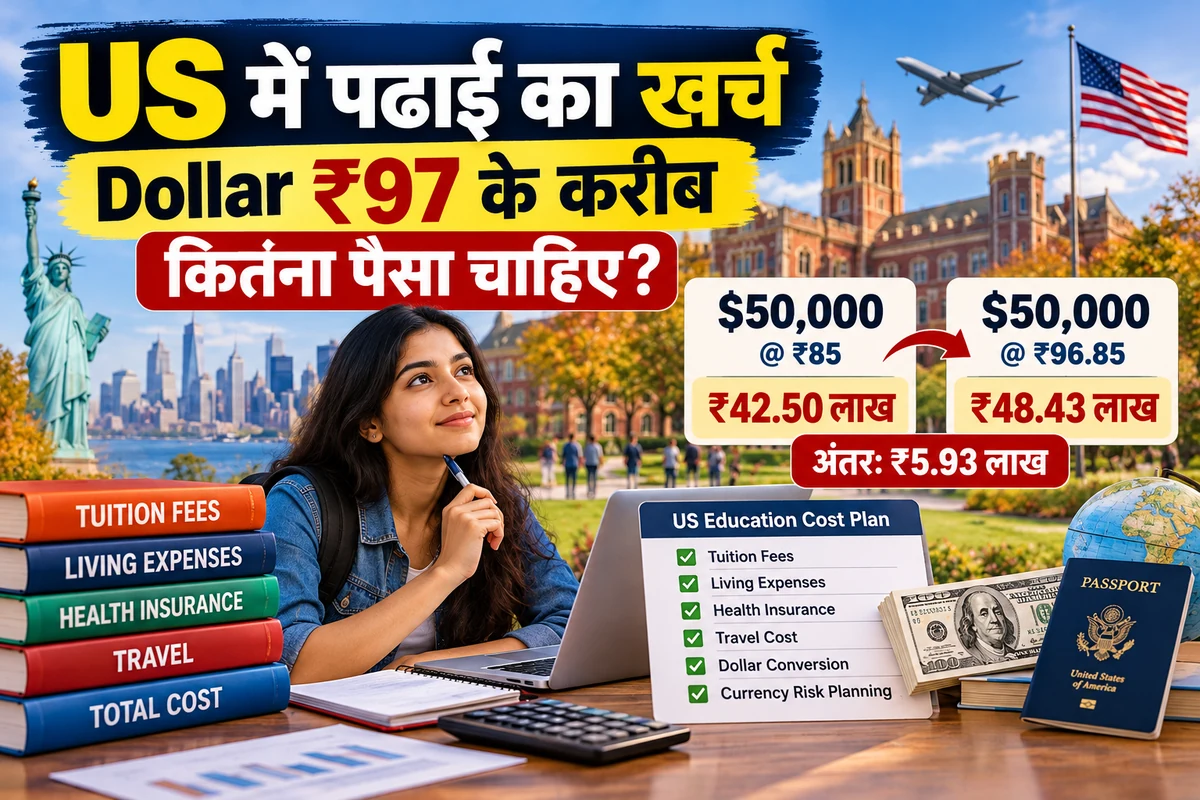 US में पढ़ाई का खर्च और डॉलर रेट के अनुसार education budget की planning