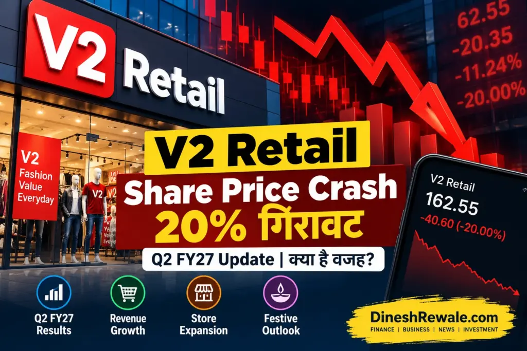 V2 Retail Share Price Crash: 20% गिरावट, Q2 FY27 Update