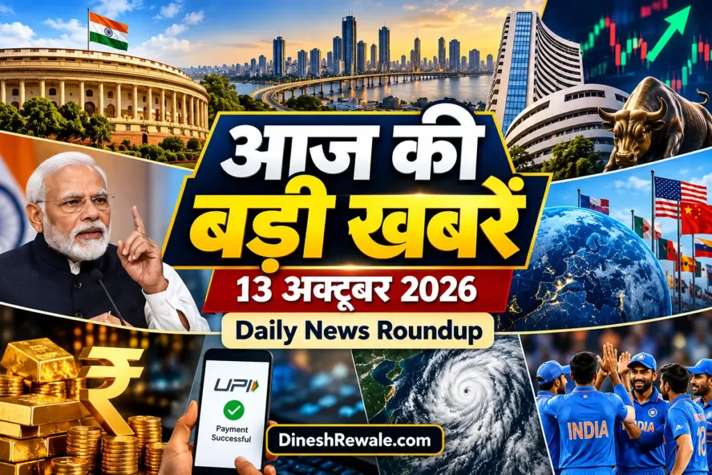 आज की बड़ी खबरें 13 अक्टूबर 2026: 20 अपडेट